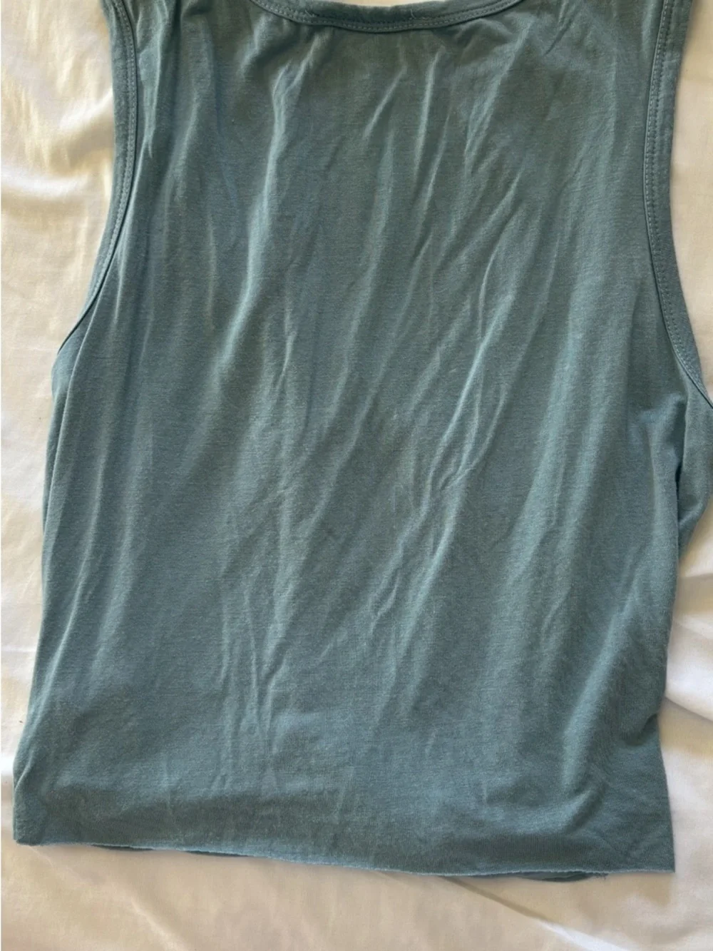 Women’s Sleeveless Twist-Hem Tank Top — Dusty Blue - Picture 3 of 3